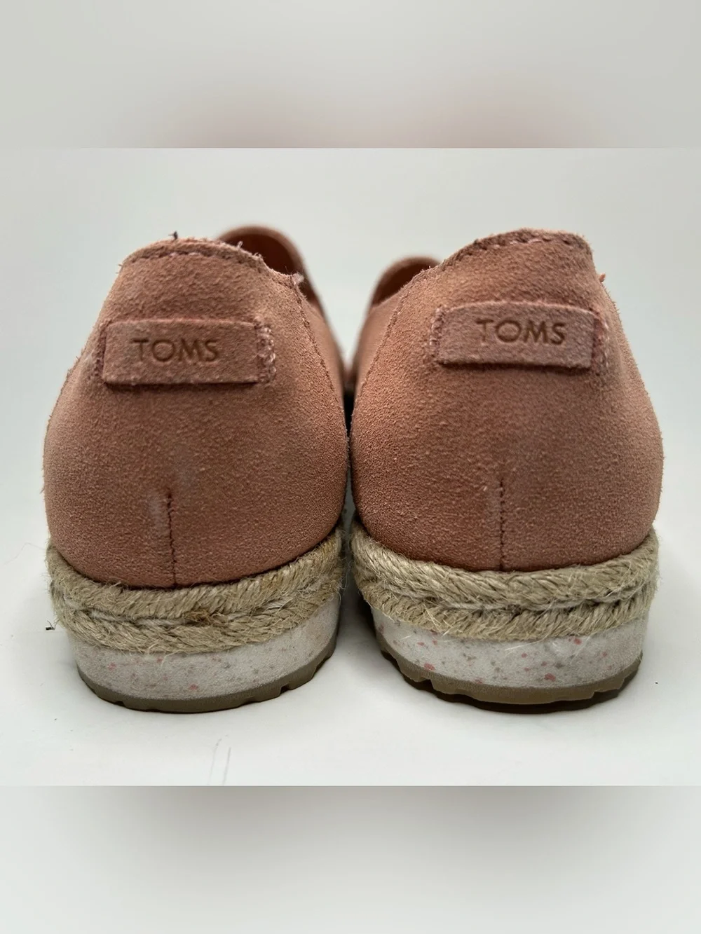 Tom’s Casual Palma Espadrille Coral Pink Flat Loafer Size W 7.5